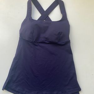 Lululemon Navy Tank Top with built in sports bra!